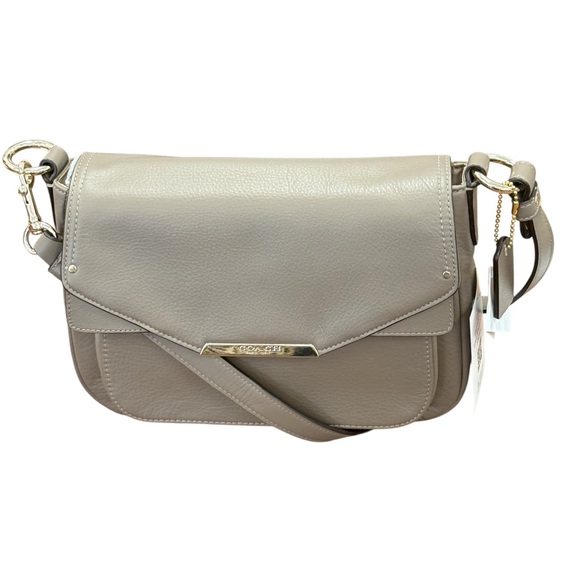 New Coach Taupe Leather Taylor Crossbody - Picture 1 of 2
